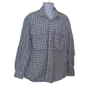 MAGELLAN sportswear MEN'S VENTED cotton plaid SHIRTLONG ADJ. SLEEVES size XL